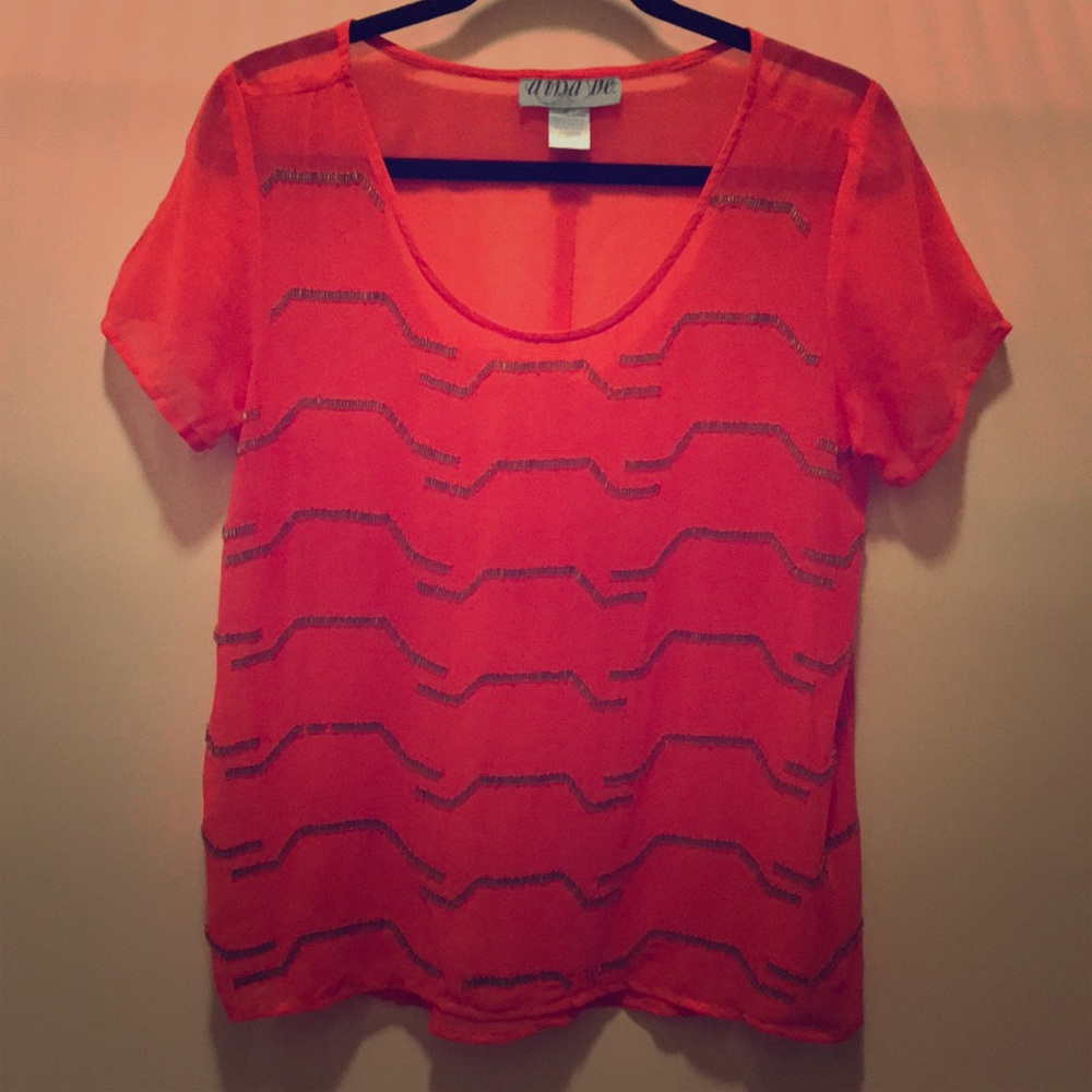 Coral Boutique Sequined Blouse